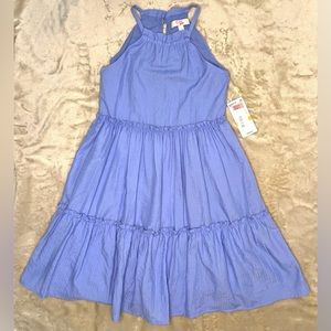 New with tags, girls size S blue tier dress.